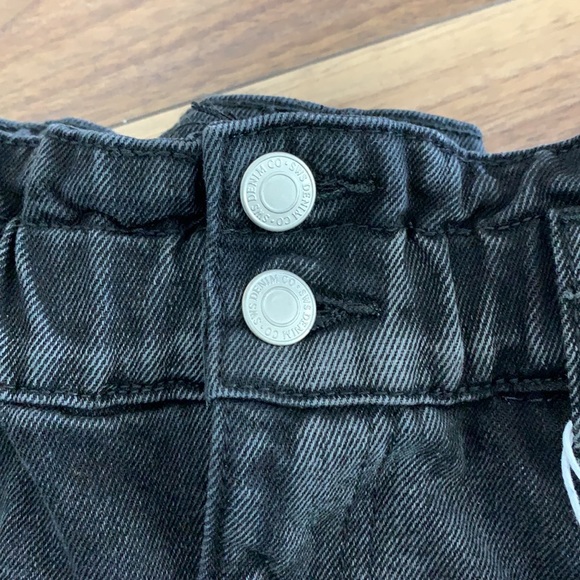 NWT - Black Acid Wash Denim Paperbag Waist Skirt - Picture 2 of 5